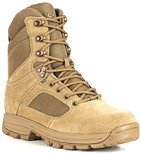 LA Police Gear LAPG Sector 8 Men's Side-Zip Duty Boots, Durable Tactical Uniform Footwear for Men, Coyote - 10-Standard