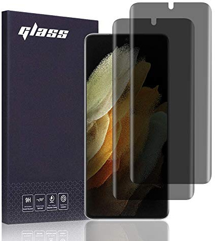 FiiMoo Privacy Schutzfolie Kompatibel mit Samsung Galaxy S21 Ultra 5G, [2 Stück] [Fingerabdruckerkennung] [Vollständige Abdeckung], Anti-Spy TPU HD-Weichfilm Displayschutzfolie für Galaxy S21 Ultra 5G