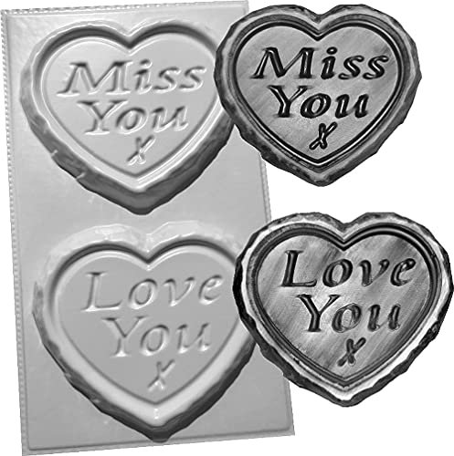 LOVE YOU MISS YOU Small Concrete Moulds Grave Markers Memorial Stones Hearts
