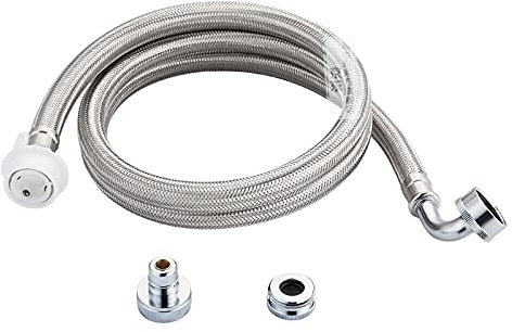 ALYHYB Washing Machine Inlet Pipe Extension Pipe, Premium Stainless Steel Washing Machine Hoses, No-Lead Burst Proof Water Inlet Supply Lines - Universal Connection, Length:1.5m, 2m, 3m (Size : 2M)