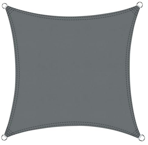 Cool Area Voile d'ombrage Carré 2.5x2.5m Imperméable Toile Ombrage 95% UV Protection pour Patio Balcon Jardin Terrasse Extérieur-Antracite