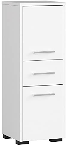 AKORD Badezimmerschrank schränke | Badezimmer kommode | FIN 85 2D1SZ, 2 Türen und 1 Schublade, B30 x H85 x T30 cm, Gewicht 25 kg, auch als Hängeschrank für Wandmontage verwendbar