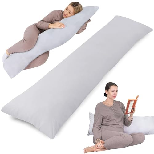 Totsy Baby Seitenschläferkissen Schwangerschaftskissen 40x145 cm - Kuschelkissen Schlafkissen Pregnancy Pillow Stillkissen Kissen mit Bezug für Seitenschläfer und Erwachsene Oeko-Tex
