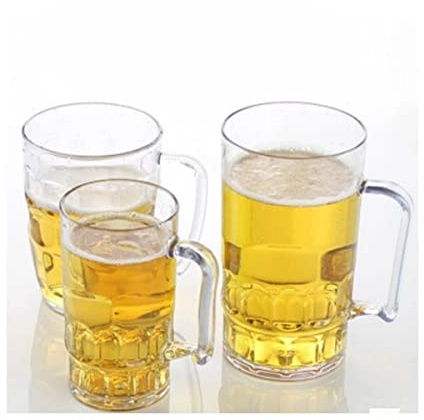 NOBRIM 370 ml 630 ml 790 ml Bierglas Acryl Bierbecher Große Bierschale Kunststoff Getränkebecher Kaffee Wasserbecher Barware Krug mit Griff