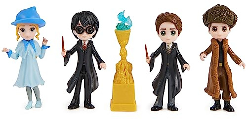 WIZARDING WORLD HARRY POTTER - MULTIPACK 4 figurer Champion Tour de 3 mini magiska häxorna - 4 8 cm ledade dockor med samlartillbehör - leksak för barn 5 år