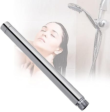 woojfcang 8 Inch Shower Extension Tube Handheld Shower Pipe Head Extender Shower Arm Extension for Replacing Old or Worn Shower Pipes,Round Tube Chrome Plating,Bathroom Accessories(Stainless Steel)