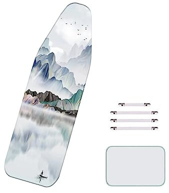 BLEDD Ersatz-Bügelbrettbezug für alte Bügelbretter, 160 x 60 cm, mit Montagezubehör, einfaches An- und Ausziehen mit Kordelzug