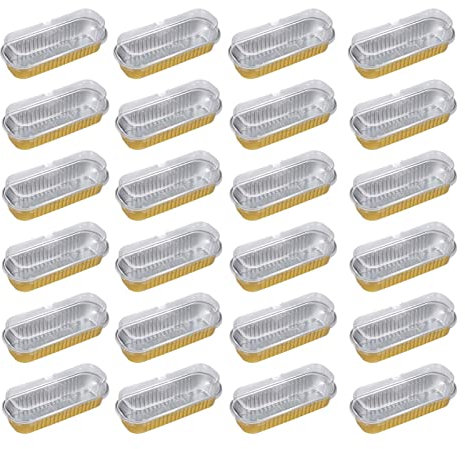 molpara tartas | 20 aluminio para pan | 200 ml tazas rectangulares para hornear magdalenas, moldes antiadherentes para hornear, moldes para hornear brownie pan