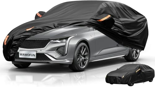 Car Cover Waterproof Breathable with Cotton, Outdoor Full Cover UV Rain Sun Dust All Weather Windproof Exterior Covers Protection (Fit Sedan Length 470 to 490cm)