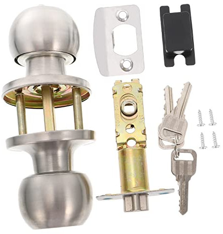 OSALADI Three-Lever Handle Lock for Exterior Door Modern Door Knob Lock Key for Bedroom Bathroom and Closets