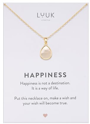 LUUK LIFESTYLE Feminine Halskette mit Perle I Pearl Tropfen Anhänger