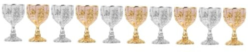TOPBATHY 10 Pezzi Bicchiere Di Vino Da Matrimonio Bicchiere Per Bere Bicchieri Da Cocktail Piccola Tazza D'acqua Bicchieri Da Pub Bicchieri D'acqua Tazza Da Tè Mini Tazze Da Tè Tazzine Lega