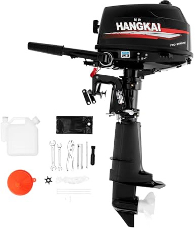Levkitch Motore fuoribordo a 2 tempi, 6 CV Motore a Benzina fuoribordo per barche da pesca, dinghies e barche gonfiabili, raffreddamento ad acqua, potenza di spinta 300-750 kg,asta corta, CDI, manuale