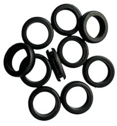 Black Open Cable Grommets 20mm Pack of 10 for Internal & External to Protect Wires When Entering Metal Boxes.