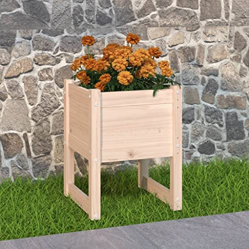 CKioict Porta piante da interno Vasi alti da esterno Fioriere da esterno grandi Fioriera 40x40x52,5 cm in Legno Massello di Pino Per Piante,Fiori,Frutta e Verdura