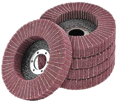 5Pcs 240 Grit Scour Flap Disc 4 1/2 Inch Coarse Polishing Grinding Wheel for Metal Stainless Steel Angle Grinder Scouring Pads Scuff Sanding Discs Paint Rust Remover