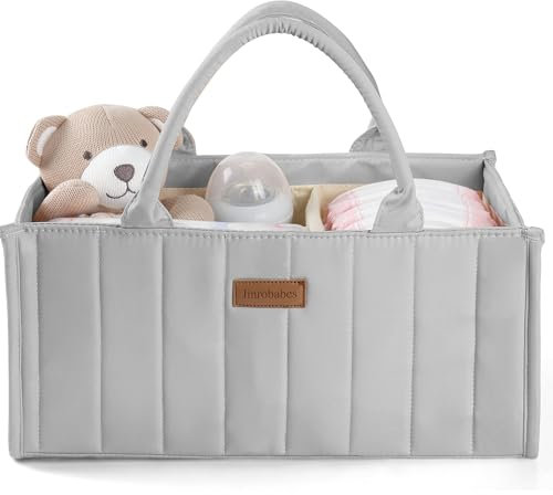 Jinrobabes Wickeltasche Organizer, Baby Aufbewahrungskorb mit Herausnehmbaren Fächern, Windeltasche als Geschenk für Neugeborene & Babyparty, Wickeltisch Organizer für Neugeborene Mütter Verwendet