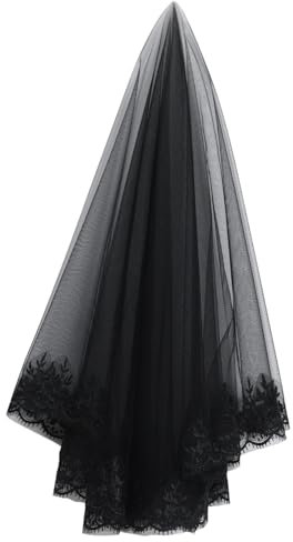 COLLBATH Schwarzer Halloween-schleier Kopfschmuck Mit Spitze Haarschmuck Für Partys Und Hochzeiten