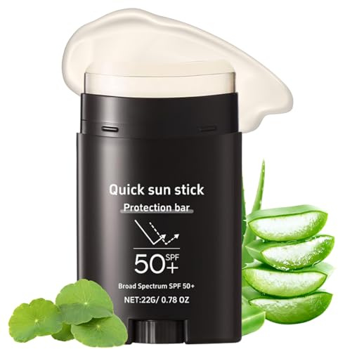 Centella Sunscreen Stick SPF 50+, Quick Sun Stick Protection Bar, Hydrating Suncream for Face & Body, Sunblock Sticks for All Skin Types, Lightweight & Non-Sticky, Easy to Carry, Korean Sunscreen, 22g
