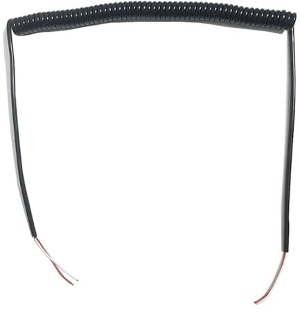 Telescopic wire spiral cable, Spring Electrical Telescopic Cable 2 Core 0.3mm Square Sheathed Wire Black Extensible Spiral Cable(Undraw 1.25 meters)