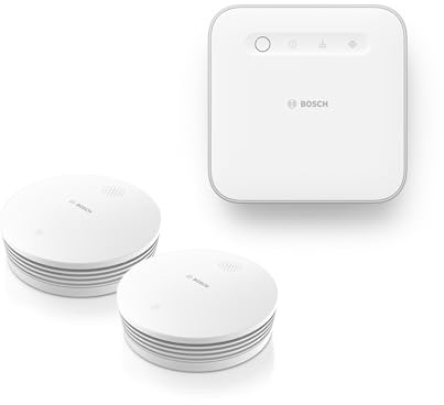 Bosch Smart Home kit básico de protección contra incendios, 1 controller II, 2 detectores de humo II