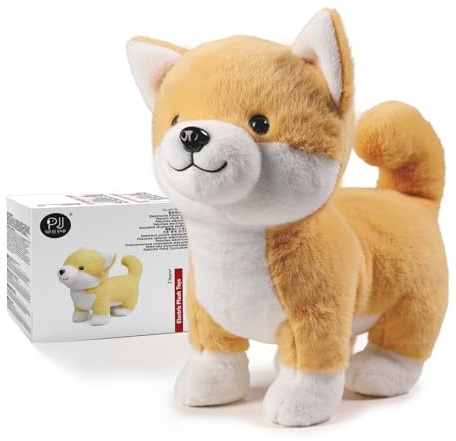 eJog Pup Electronic Plush Puppy Dog Toy, Jumping Barking Robot Dog, Cute Talking Stuffed Animal, Christmas Birthday Gifts Toy for Kids Aged 1 2 3