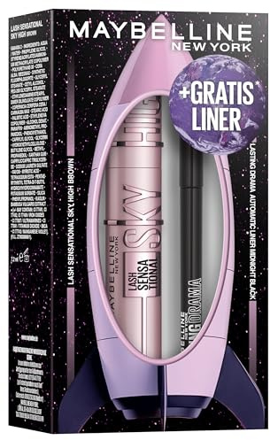 Maybelline New York XMAS Set Sky High Brown Mascara & Lasting Drama Automatic Eyeliner 10 Black