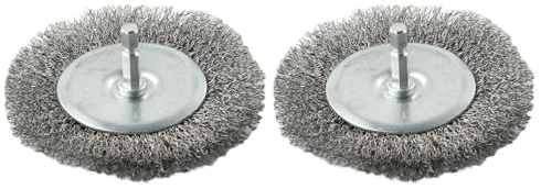 Zilimontt Electric Joint Brush Replacement Wire Brush Set of 2 for EFB 400 401 Blister, 100mm Cup Grinding Wheel with 6mm Shank, Stainless Steel Wire for Paving Stone