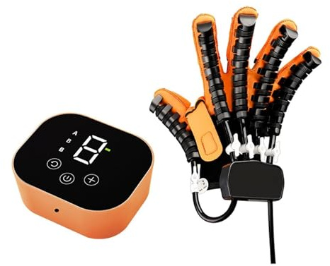 Reha-Handschuhe für Handtherapie - Automatischer Handtrainer nach Schlaganfall, Finger-Rehabilitationsgerät mit 9 Stufen, Tragbarer Handrobotik-Handschuh bei Lähmung/Arthrose
