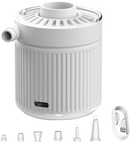 Pompa Di Aria Elettrica A Riempimento Rapido - Gonfiatore Sgonfiatore Portatile Ad Alta Velocità, Soffiatore D'Aria con Batteria Ricaricabile Da 1200 M Ah con Ugello Multiplo Pompa Compatta A Ricarica