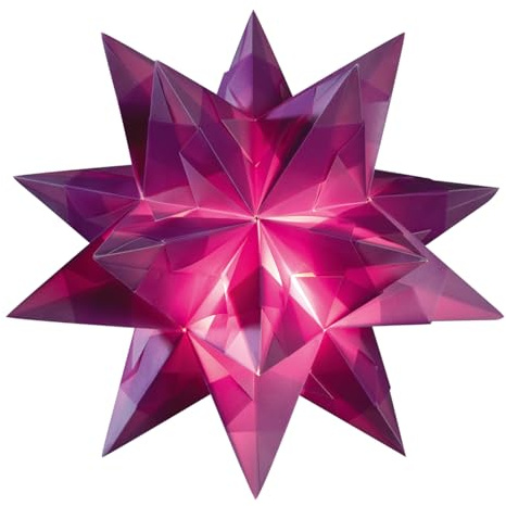 Faltblätter Bascetta-Stern Transparent, 15x15cm, ergibt einen Stern mit 20cm Durchmesser (Violett)