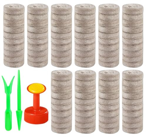 Pastillas Turba - Bandejas de Mezcla para Macetas 100 Piezas,Pastillas para Semilleros De 3 Cm,para Hidroponía, Terrario, Jardinería Interior, Exterior y Trasplante en Jardín