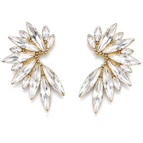 MAJALE_ Pendientes para ceremonia, boda, graduación, noche de verano o fiesta elegante – estilo bohemio chic_ Elegantes Mujer– Diseño Floral Sofisticado
