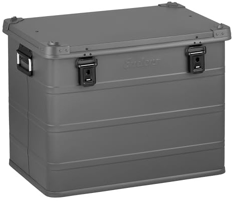 Enders® Aluminiumbox Vancouver M Grey, 170 Liter, Industriebox, Transportbox, Universalbox, Gummidichtung, stabil, robust, Staub- und Spritzwasserschutz, Werkzeugkiste, Campingbox, grau #1357