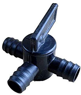 Pisces 25mm 3 Way Flow Tap for Pond or Garden Hose Pipe Inline Barbed Fitting