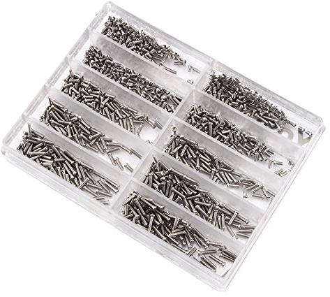 Yosoo 1000 Stück Edelstahl 1.6-5.5 mm Schrauben Sortiment winzige Schrauben Kit