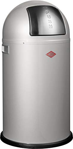 Wesco 175 831 Pushboy Abfallsammler 50 Liter silber, 40 x 40 x 75.5cm