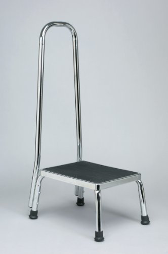 Rehaforum Tritt mit Geländer 22,5 cm hoch, Silber, Stahl, 1 St