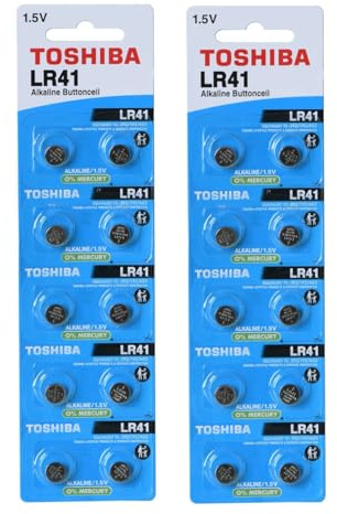 Toshiba Lot de 20 Piles alcalines LR41 AG3 1,5 V
