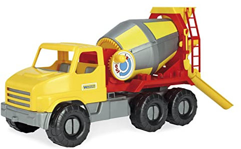 Wader 32606 - City Truck Betonmischer mit drehbarer Mischtrommel, ab 3 Jahren, ca. 50 cm, ideal als Geschenk für kreatives Spielen