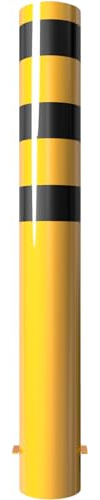 BAUZAUNWELT Pali di intercettazione, Ø 193 x 3,6 mm, per calcestruzzo, lunghezza: ca. 1500 mm, peso: ca. 25 kg, rivestimento giallo (RAL 1023) con tre strisce nere