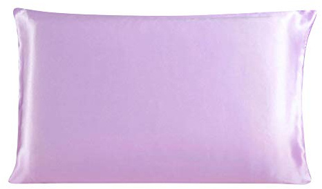 sourcing map Seidenkissenbezug 19 Momme Maulbeer Seide Kissenbezug mit Reißverschluss Kopfkissenbezug Hell-Lila 36x51cm