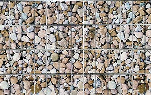 mein-zaunsichtschutz Sichtschutzstreifen in vielen Motiven, beidseitig Bedruckt aus Polyester-Filz für Doppelstabmattenzaun - KEIN PVC (Kieselsteine)