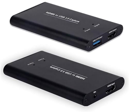 HDMI HD Video Capture, USB 3.0 HDMI Game Capture Karte 1080P 60fps Video Capture Device Card Converters Game Streaming Live Stream Broadcast für Windows Linux Os X Systeme (4 Ports)