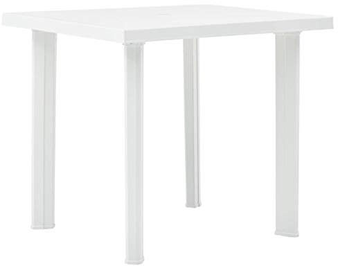 Festnight trädgårdsbord utomhus plast vit 80 x 75 x 72 cm