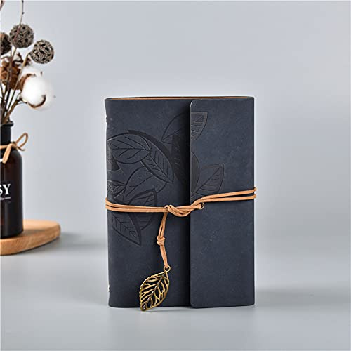 Notizbuch aus PU-Leder, lose Blätter, nachfüllbar, Schreibblock, Vintage-Stil, Retro, Blätter, Reisetagebuch, Tagebuch mit leeren Seiten, klassisch geprägt