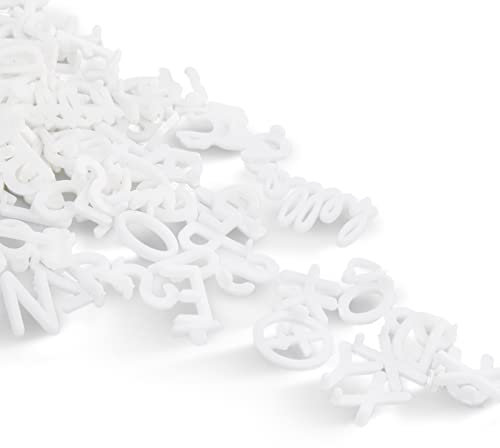 C CRYSTAL LEMON 394-Piece Letter Board Letters – 3/4-Inch White Letters, Numbers & Symbols – Felt Board Accessories for Changeable Message Boards