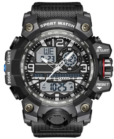 findtime Mens Digital Watch Tactical Military Watches for Men Rugged Watch | 5ATM Waterproof LED Backlight Alarm Stopwatch