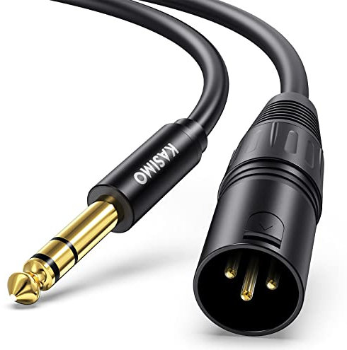 KASIMO 4M XLR Male to 6.35mm (1/4 inch) TRS Stereo Jack Lead Balanced Signal Interconnect Cable, XLR Male to Quarter inch Patch Cable for Microphones, Mixer, Audio Sound Consoles, Power Amplifier