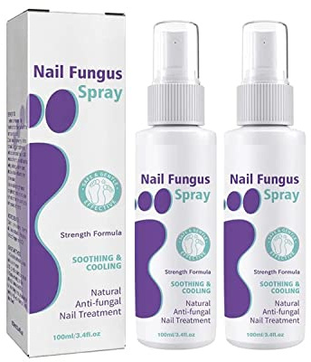 fungo spray, trattamento fungo dell'unghia del piede, trattamento fungo per unghie e rinforzante per unghie e piedi, spray avanzato per unghie e piedi e unghie, ripristino unghie sane (2 pz)